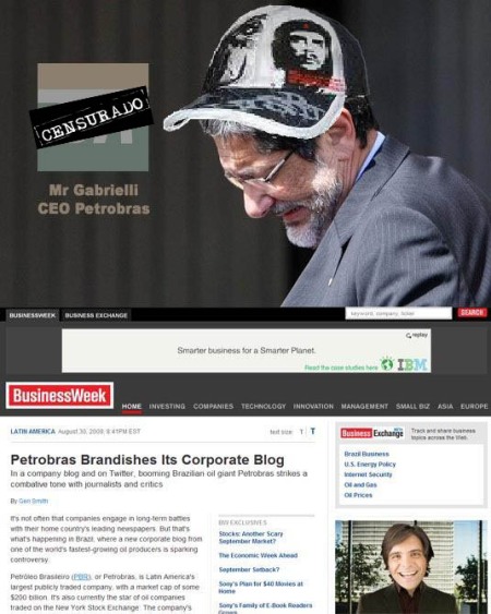 Sergio Gabrielli - CEO da Petrobras - checando a repercussão internacional do seu blog chapa-branca